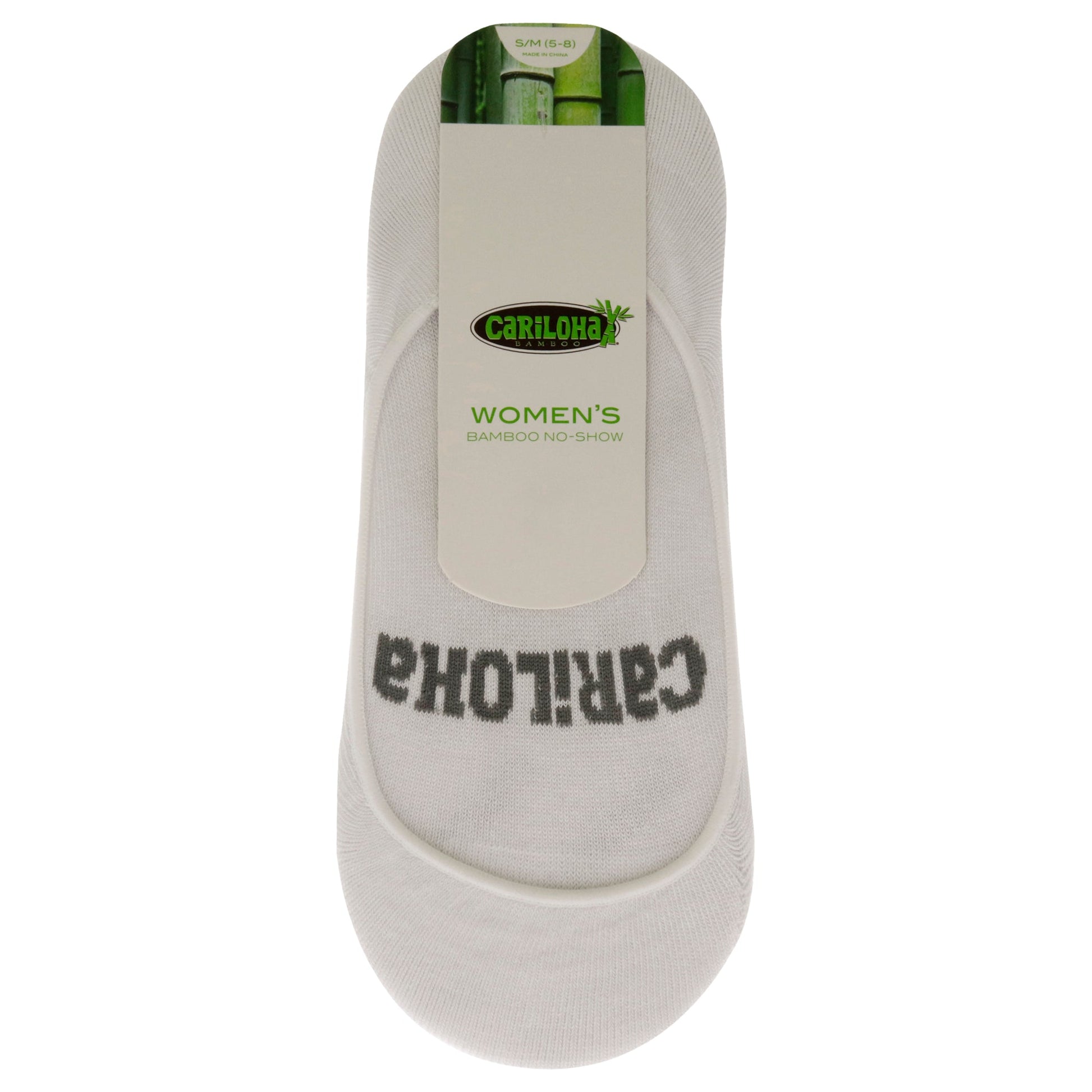 Bamboo No-Show Socks - White by Cariloha for Women - 1 Pair Socks (S/M)