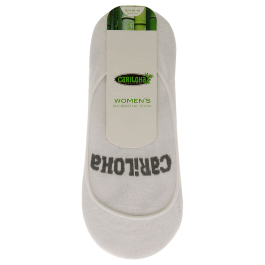 Bamboo No-Show Socks - White by Cariloha for Women - 1 Pair Socks (S/M)