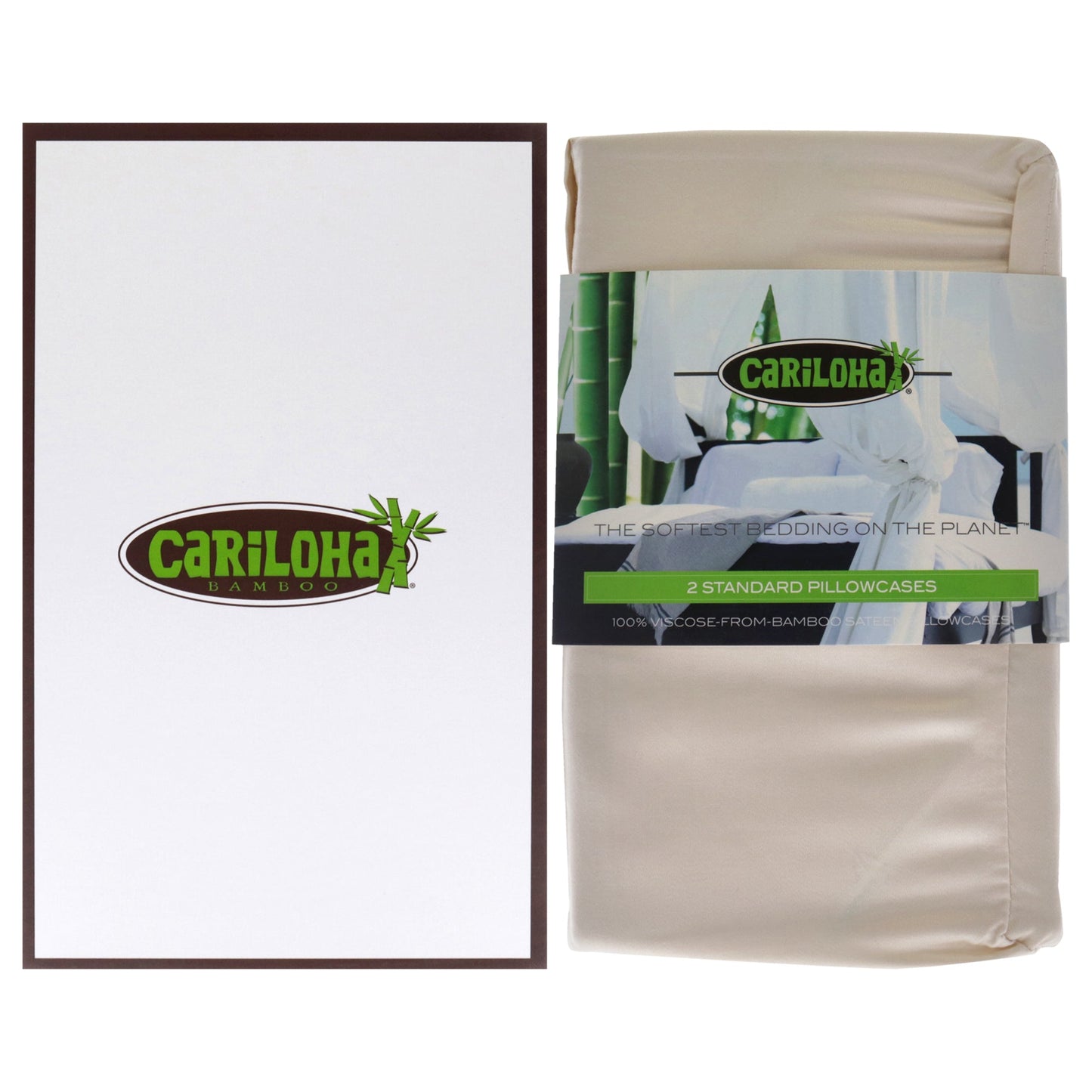 Resort Bamboo Pillowcase Set - Coconut Milk-Standard by Cariloha for Unisex - 2 Pc Pillowcase