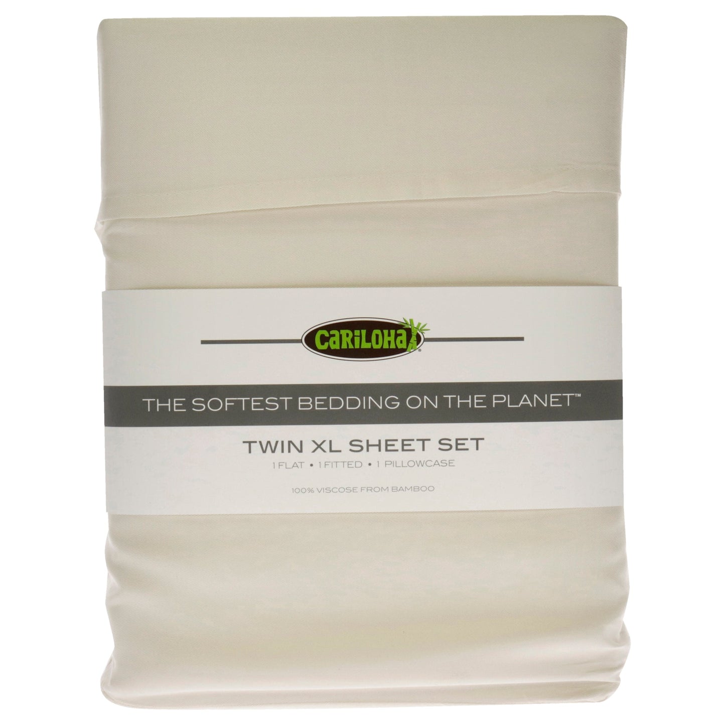 Classic Bamboo Bed Sheet Set - Ivory-Twin XL by Cariloha for Unisex - 4 Pc Flatt Sheet, Fitted Sheet, 2 Pillow Cases
