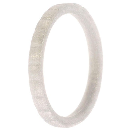 Silicone Wedding Stackble Lines Single Ring - Silver by ROQ for Women - 8 mm Ring