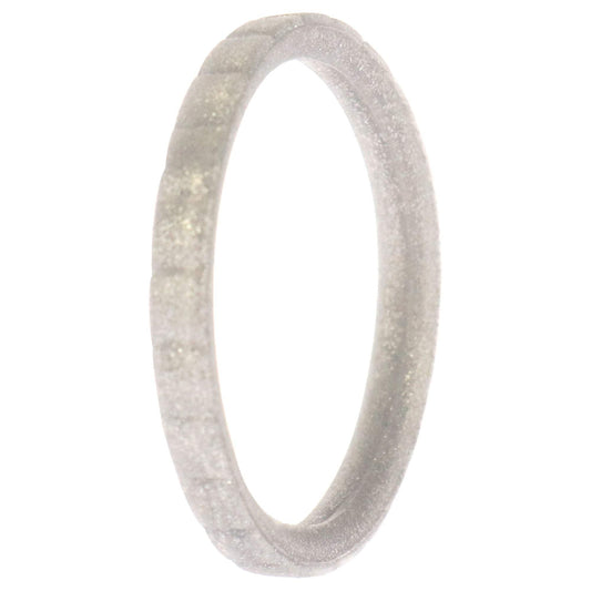 Silicone Wedding Stackble Lines Single Ring - Silver by ROQ for Women - 10 mm Ring