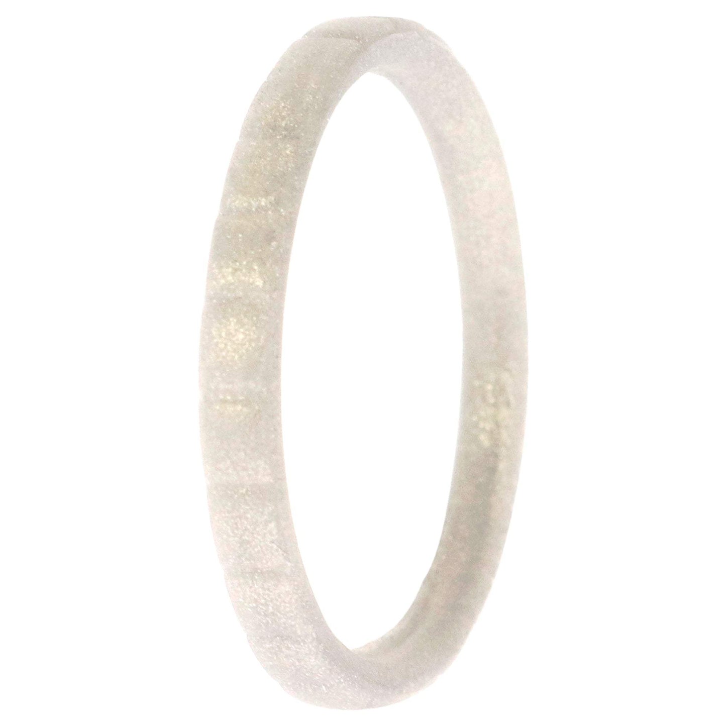 Silicone Wedding Stackble Lines Single Ring - Silver by ROQ for Women - 11 mm Ring