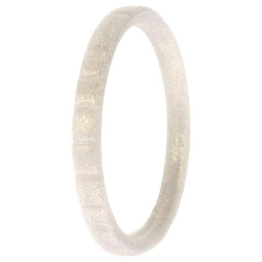 Silicone Wedding Stackble Lines Single Ring - Silver by ROQ for Women - 11 mm Ring