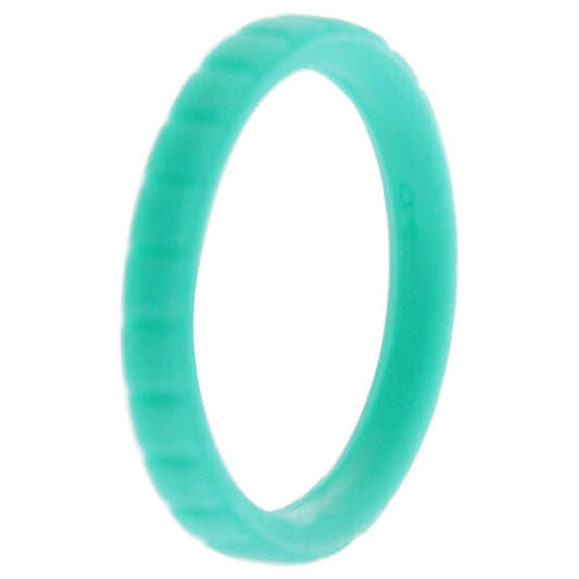 Silicone Wedding Stackble Lines Single Ring - Turquoise by ROQ for Women - 4 mm Ring