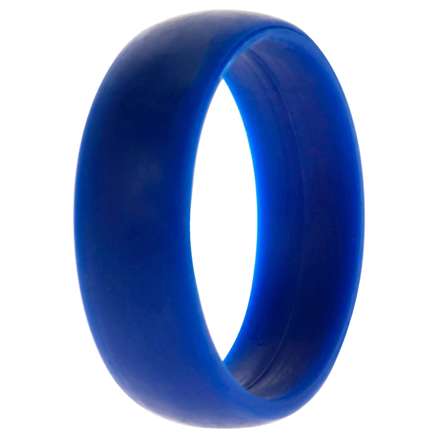 Silicone Wedding Ring Dome Style - Blue by ROQ for Men - 15 mm Ring