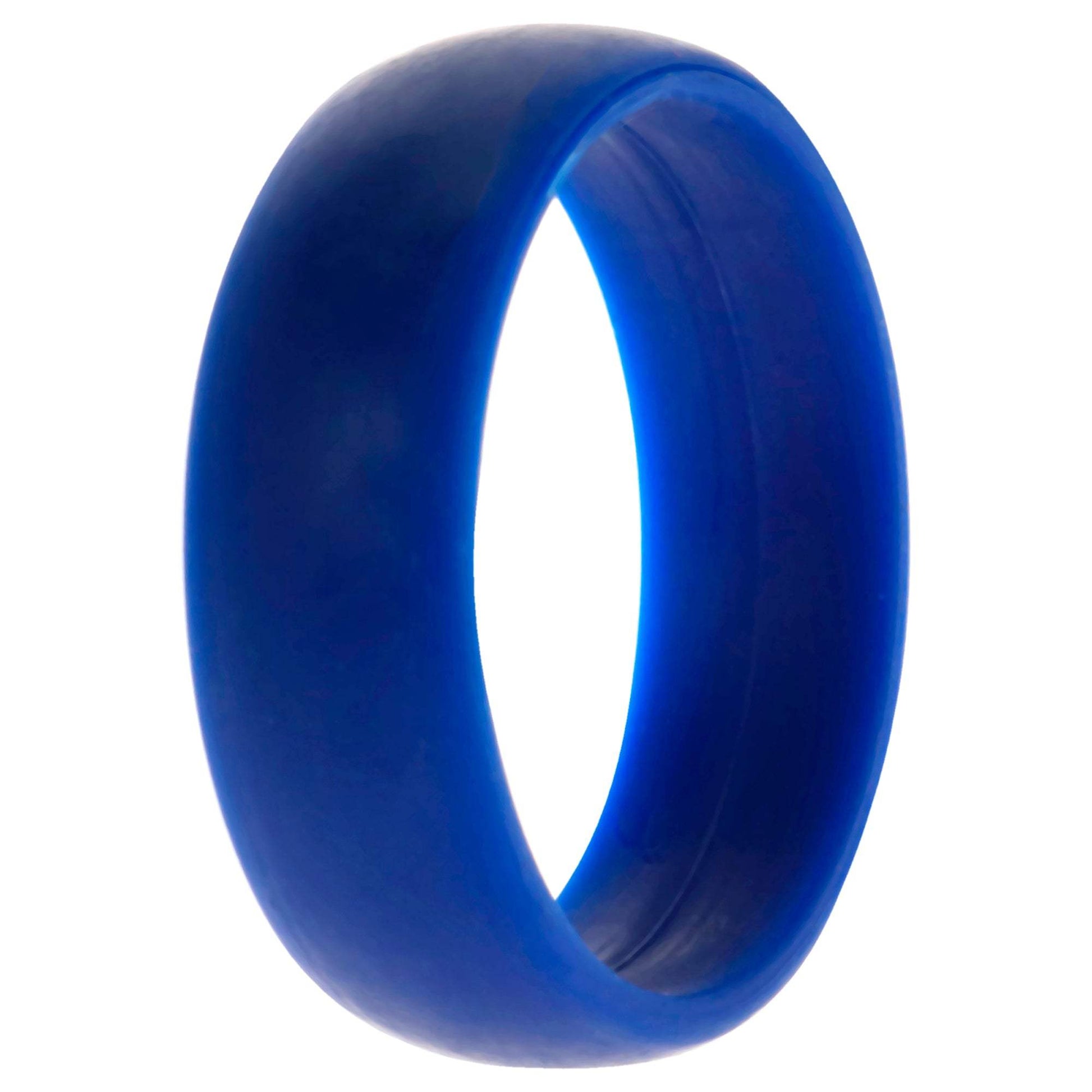 Silicone Wedding Ring Dome Style - Blue by ROQ for Men - 15 mm Ring
