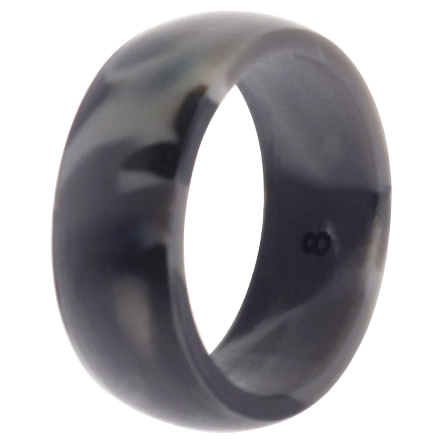 Silicone Wedding Step Single Ring Set -Black-Camo by ROQ for Men - 8 mm Ring