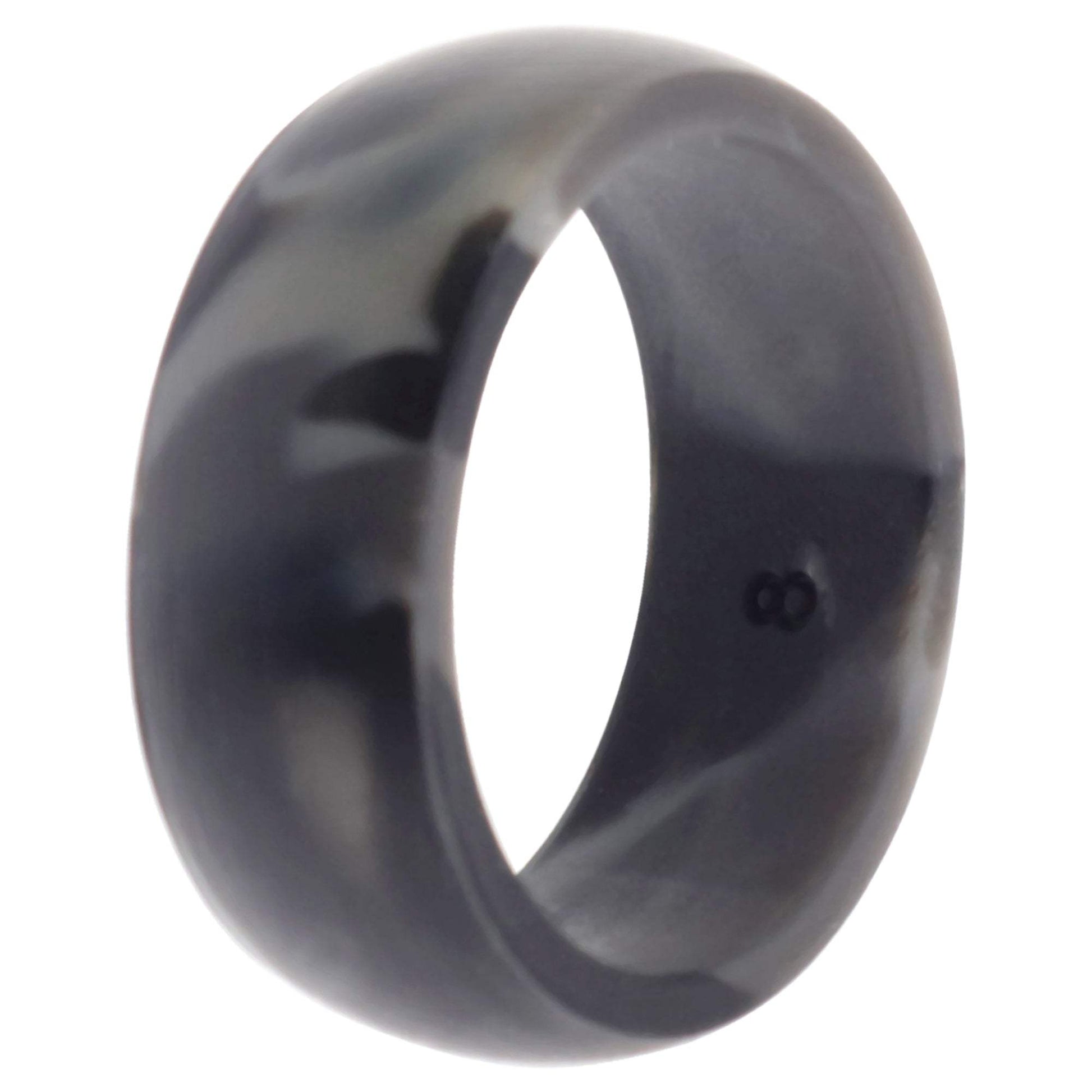 Silicone Wedding Step Single Ring Set -Black-Camo by ROQ for Men - 8 mm Ring