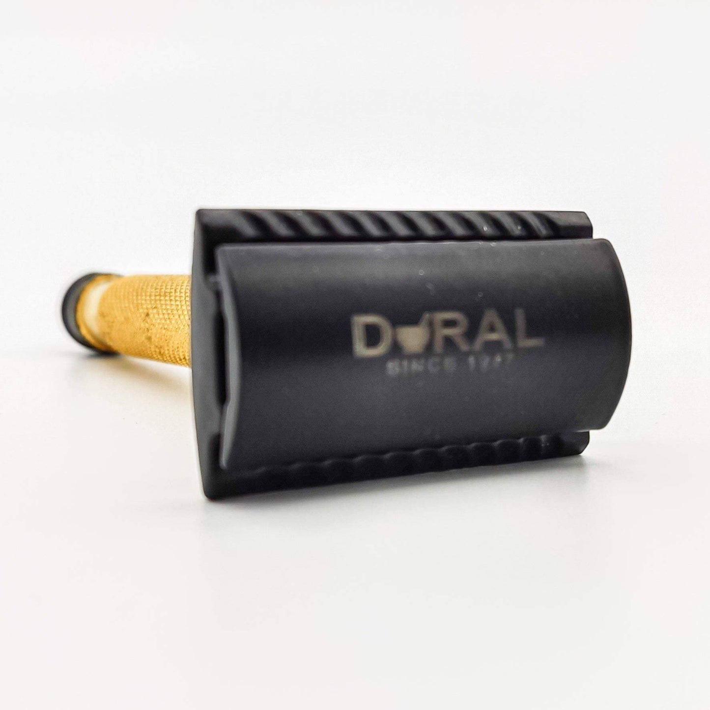 Dural Heavy Stroud Head Double Edge Safety Razor Duty Golden/Black + Pouch