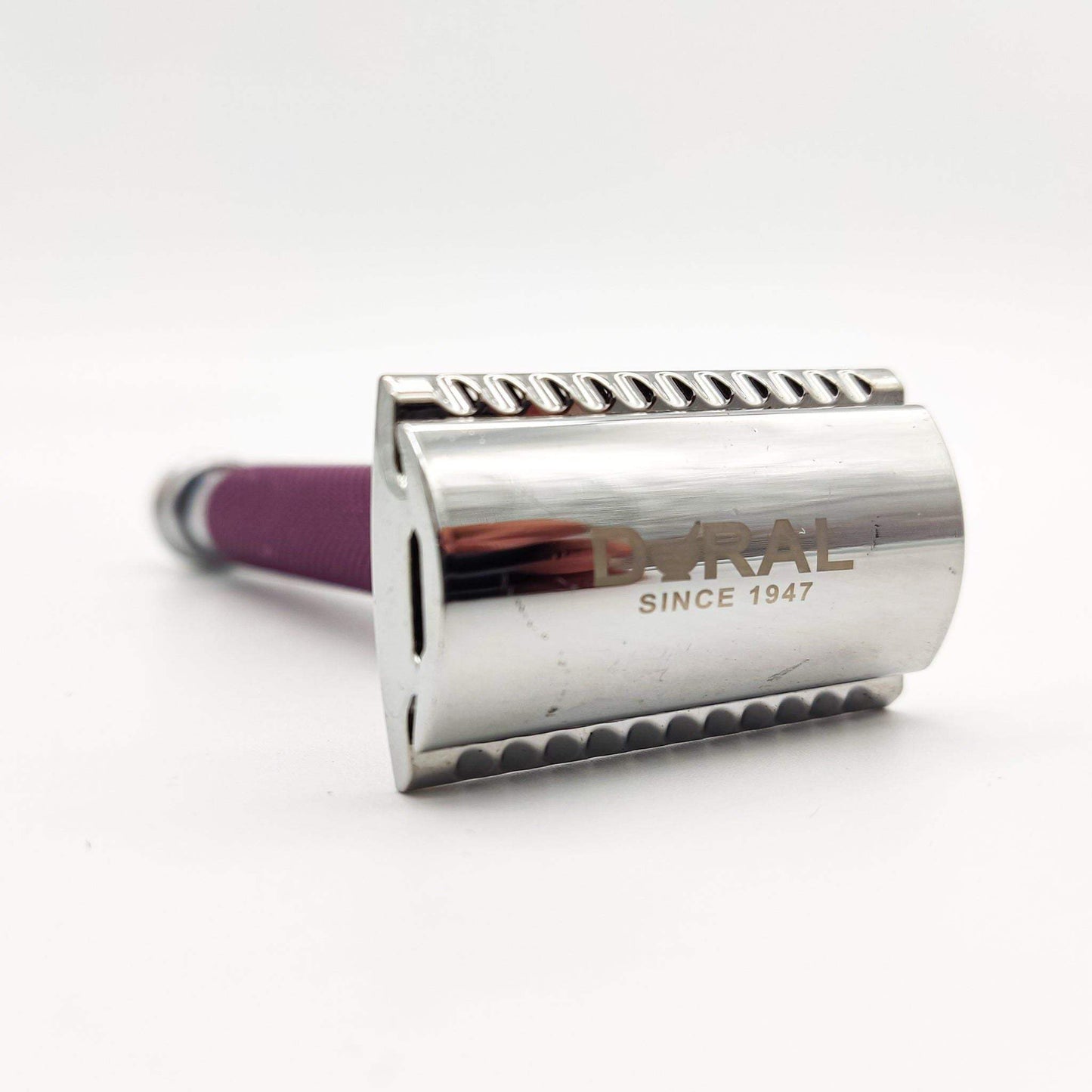 Dural Heavy Stroud Head Double Edge Safety Razor Duty Purple + Pouch