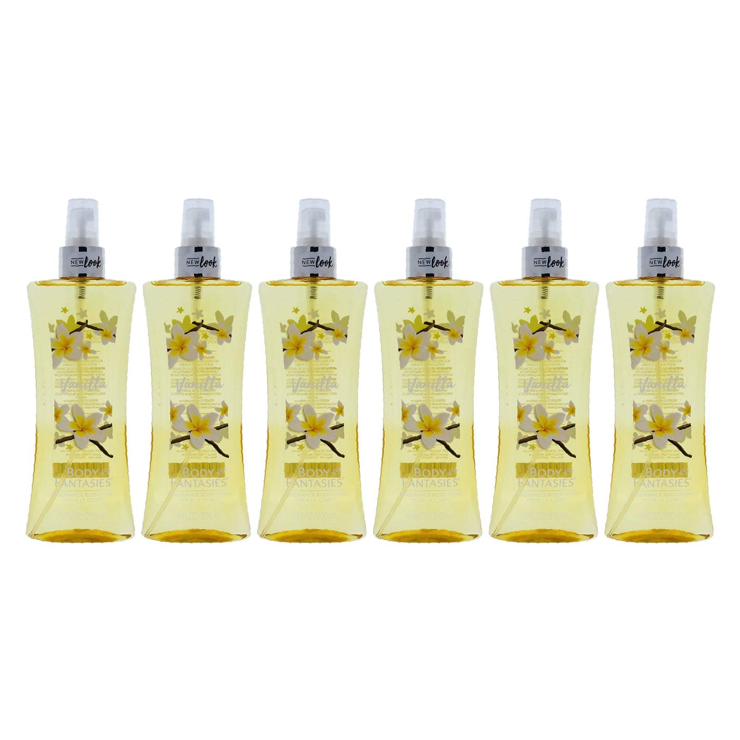 Vanilla Body Spray by Body Fantasies for Women - 8 oz Body Spray - Pack of 6