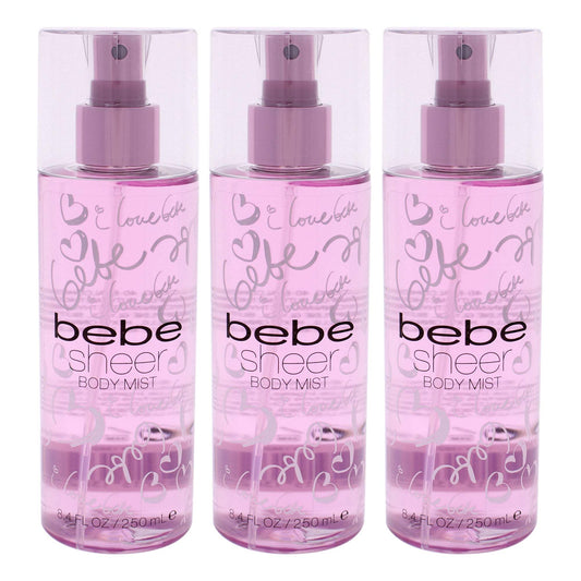Bebe Sheer by Bebe for Women - 8.4 oz Body Mist - Pack of 3