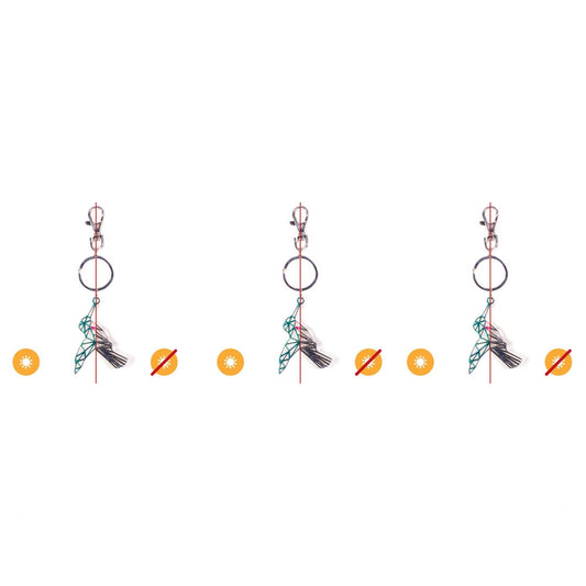 Color-Changing Key Chain Metal Hummingbird - Green by DelSol for Women - 1 Pc Keychain - Pack of 3