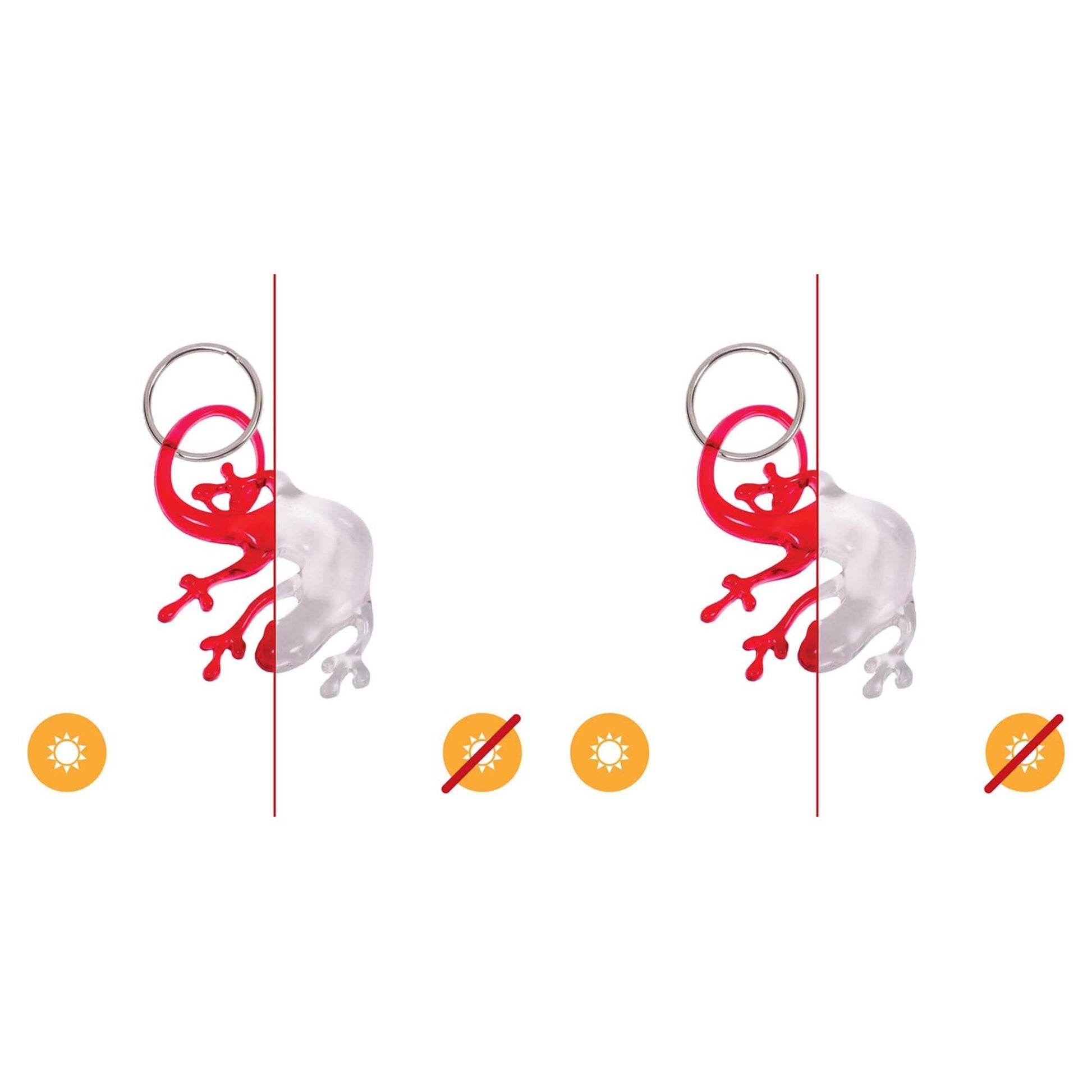 Color-Changing Key Chain Lizard - Red by DelSol for Women - 1 Pc Keychain - Pack of 2