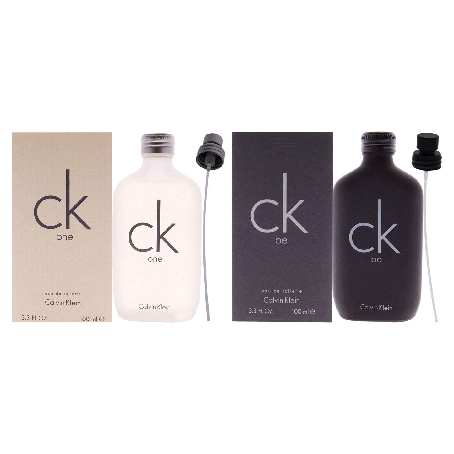CK Kit by Calvin Klein for Unisex - 2 Pc Kit 3.4 oz EDT Spray CK One, 3.4oz CK Be EDT Spray