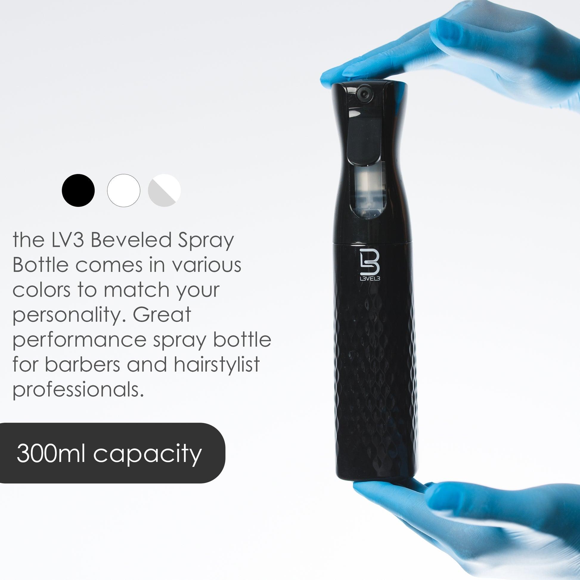 Level3 LV3 - BEVELED SPRAY BOTTLE BLACK - BarberSets