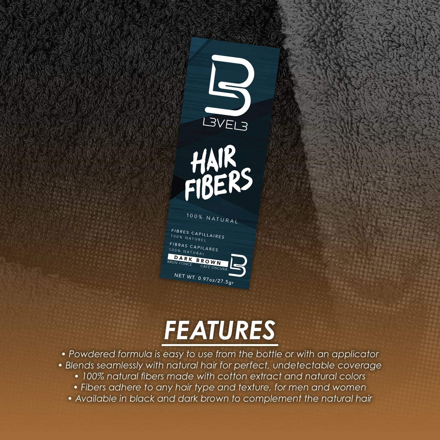 Level 3 Hair Fibers Black L3-HC0275-BLK