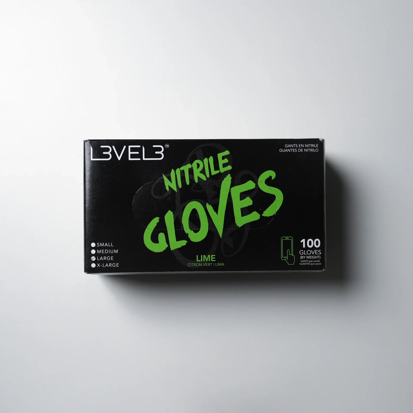 L3VEL3 Professional Nitrile Gloves Lime - 100 ct