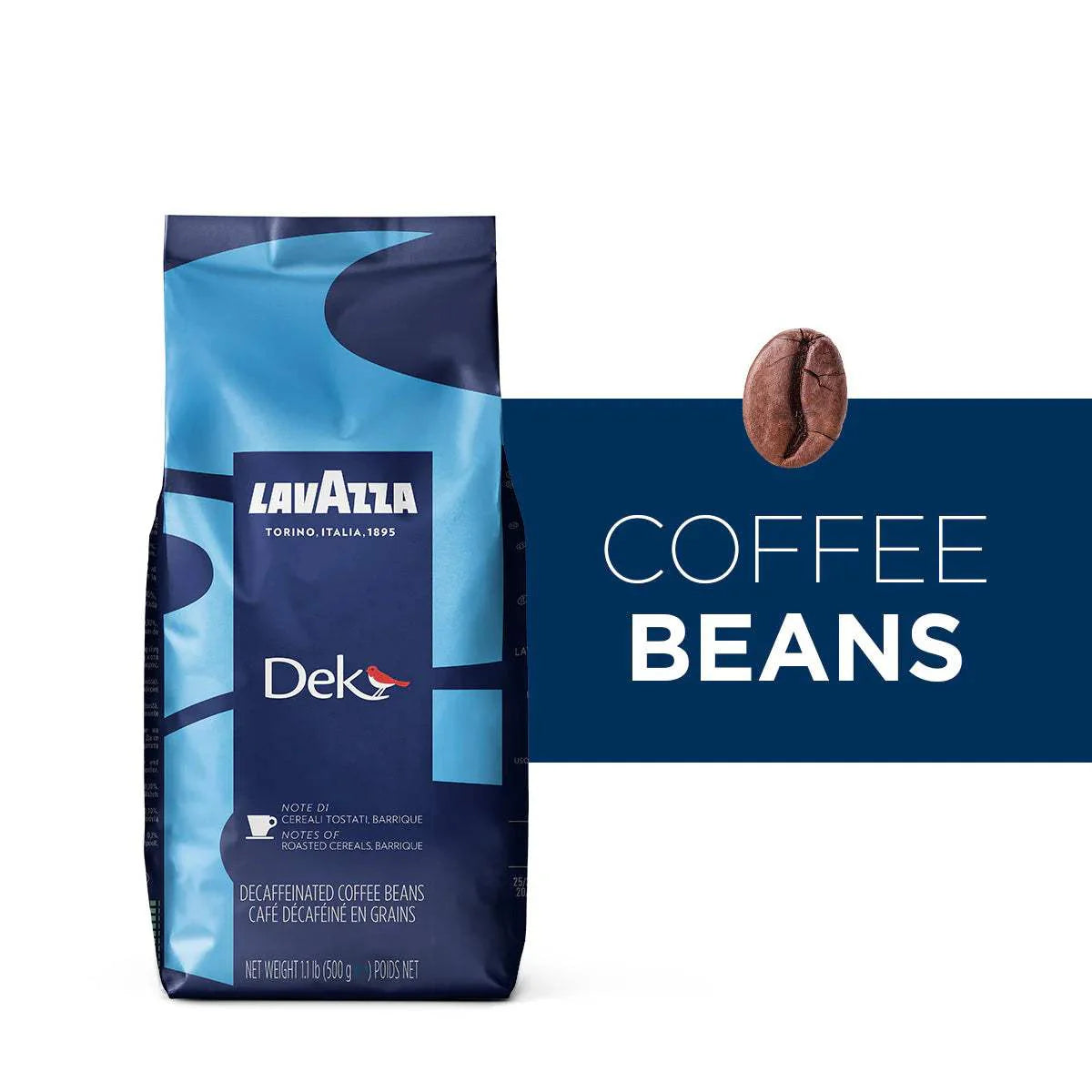 Dek Espresso Decaffeinated Roast Whole Bean Coffee by Lavazza for Unisex - 17.6 oz Coffee