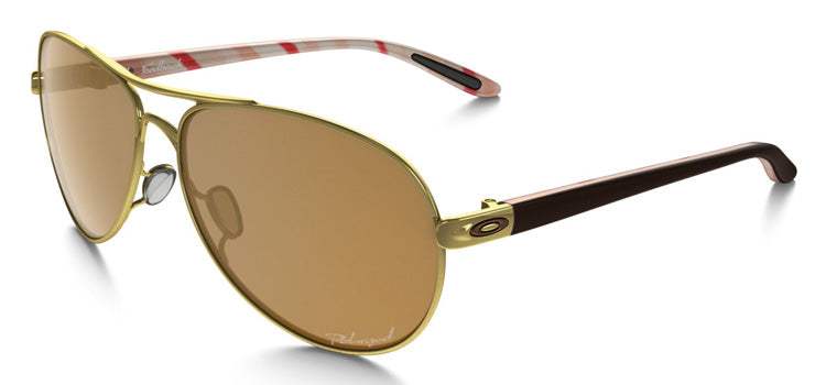 Oakley Feedback OO4079-08 - Polished Gold-Bronze Polarized by Oakley for Women - 59-13-135 mm Sunglasses