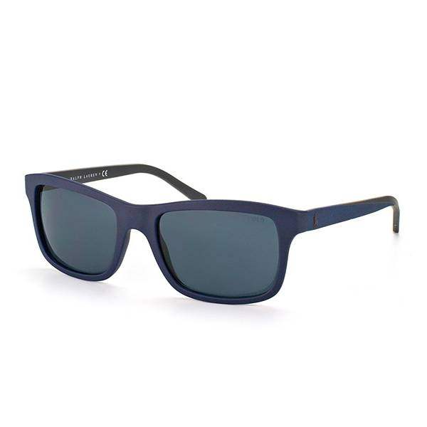 Polo Ralph Lauren PH 4095 5528-87 - Matte Blue-Smoke Blue by Ralph Lauren for Men - 57-19-140 mm Sunglasses