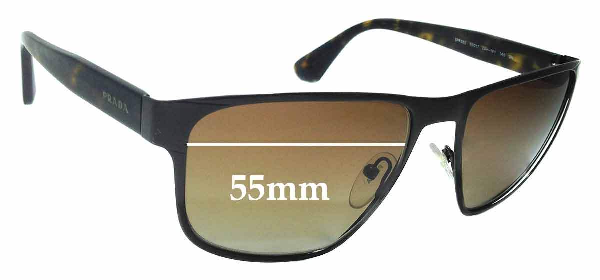 Prada SPR 55S UF4-4J1 - Green-Brown by Prada for Men - 55-17-140 mm Sunglasses
