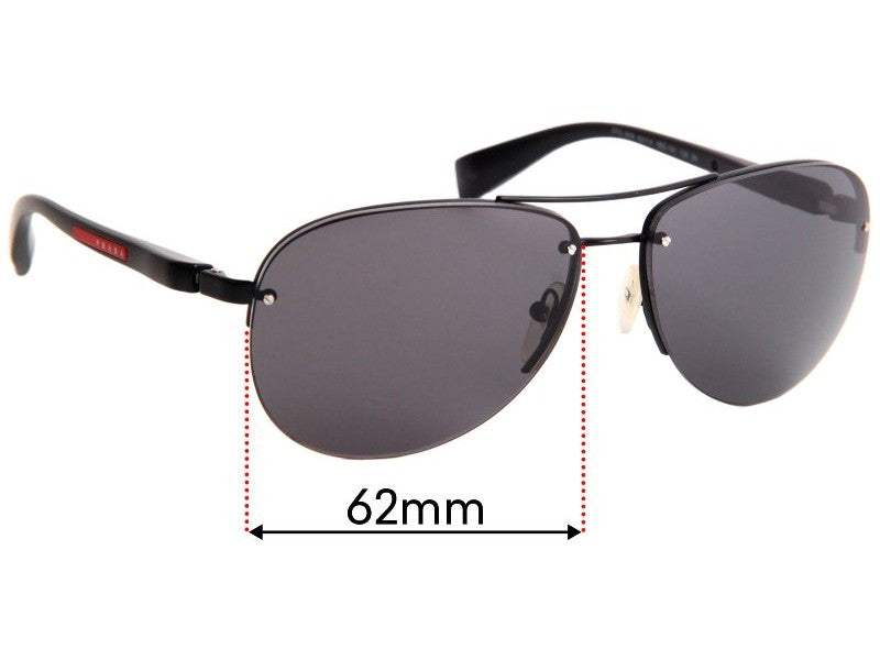 Prada SPS 56M 7AX-3O1 - Black-Grey Green by Prada for Men - 62-14-130 mm Sunglasses