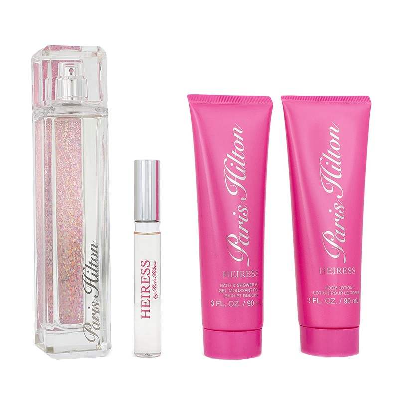 Paris Hilton by Paris Hilton for Women - 4 Pc Gift Set 3.4oz EDP Spray, 0.34oz EDP Spray, 3oz Body Lotion, 3oz Bath and Shower Gel