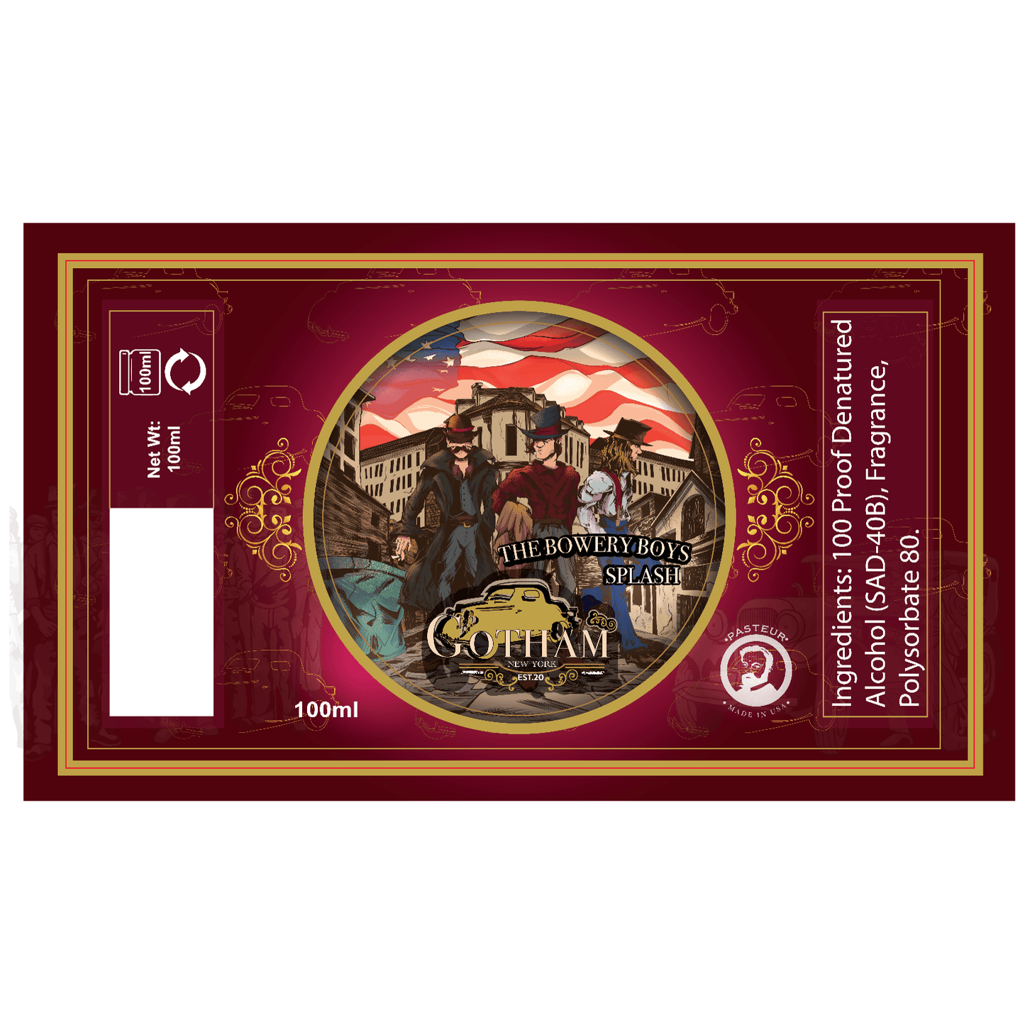 Gotham The Bowery Boys Aftershave Splash 100ml Limited Edition