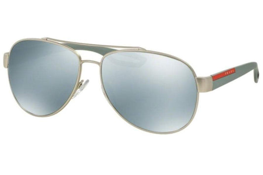 Prada SPS 55Q QFP-5K2 - Silver Rubber-Green Silver by Prada for Men - 59-14-140 mm Sunglasses