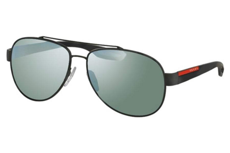 Prada SPS 55Q TIG-4J2 - Grey Rubber-Emerald Iridium by Prada for Men - 62-14-140 mm Sunglasses