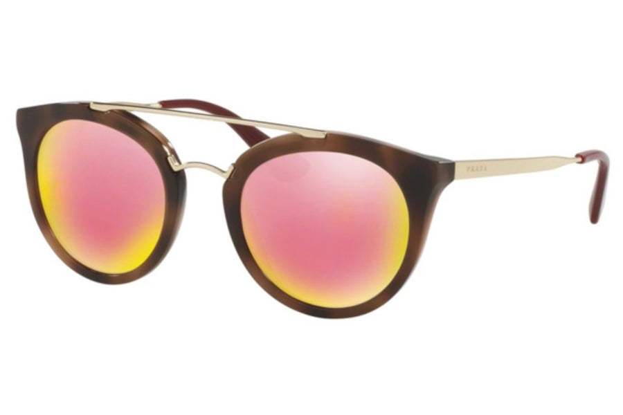 Prada SPR 23S USG-5L2 - Striped Dark Brown-Grey Yellow Rose by Prada for Women - 52-22-140 mm Sunglasses