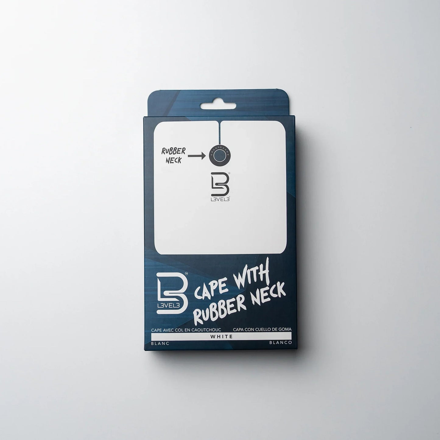 L3VEL3 Professional Rubber Neck Cutting Cape - White