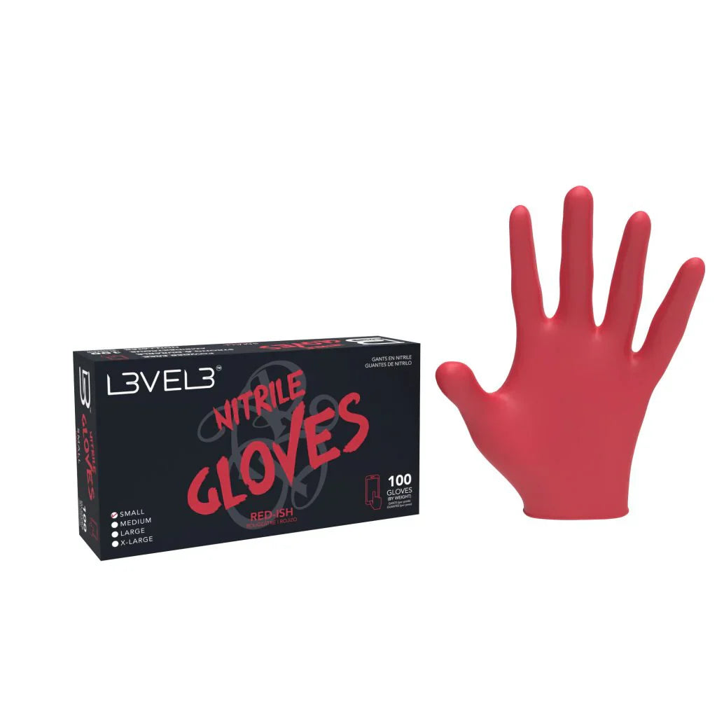 LV3 Nitrile Gloves (100ct) - Red Xlarge X-Large