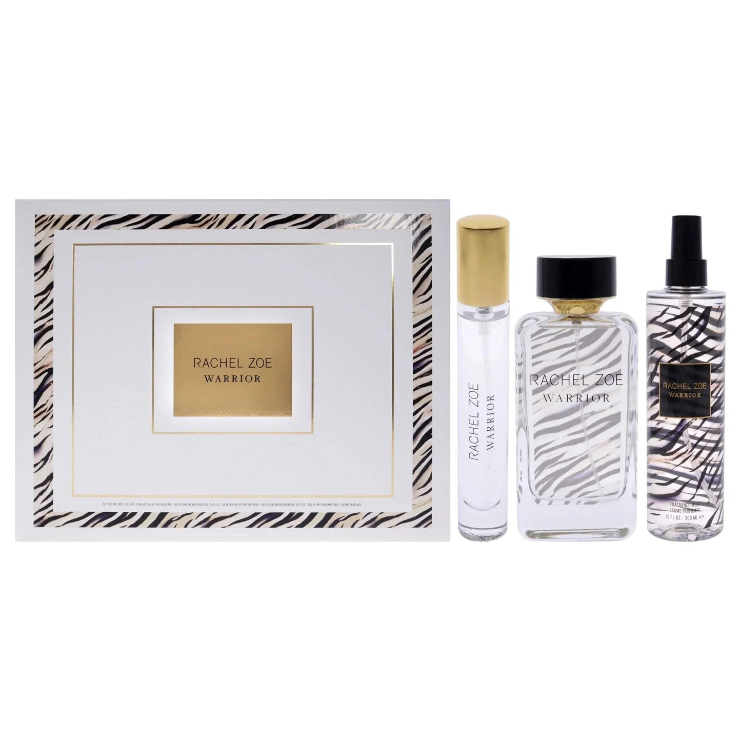 Warrior by Rachel Zoe for Women - 3 Pc Gift Set 3.4oz EDP Spray, 10oz Body Mist, Scarf