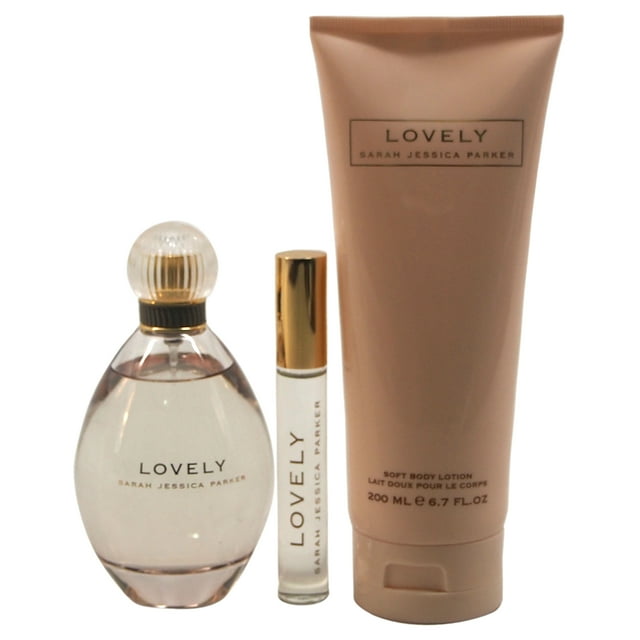 Lovely by Sarah Jessica Parker for Women - 3 Pc Gift Set 3.4oz EDP Spray, 0.34oz EDP RollerBall, 6.7oz Body Lotion