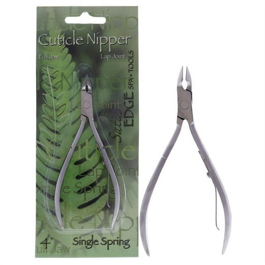Cuticle Nipper Single Spring - Full Jaw by Satin Edge for Unisex - 4 Inch Cuticle Nipper