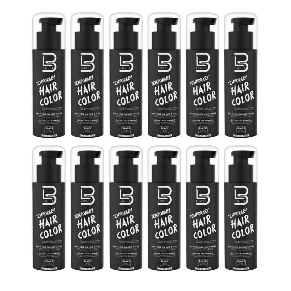 L3VEL3 Hair Color - Black Dye 125ml / 4.2 oz for Hair & Beard
