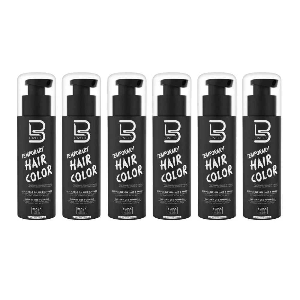 L3VEL3 Hair Color - Black Dye 125ml / 4.2 oz for Hair & Beard