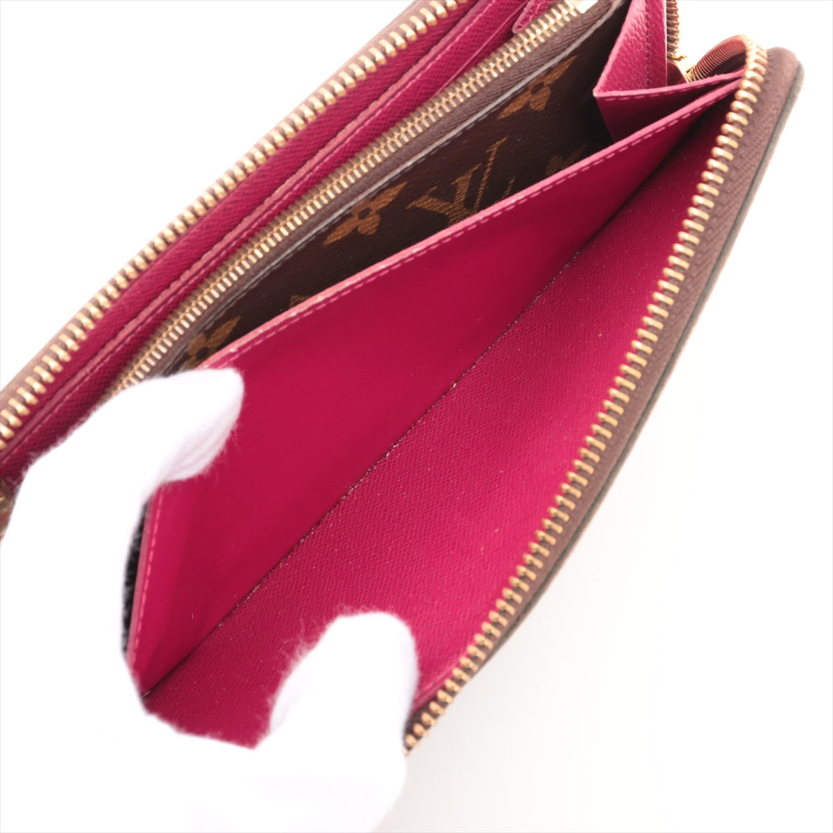 Louis Vuitton Monogram Clemence Long Wallet Fuschia