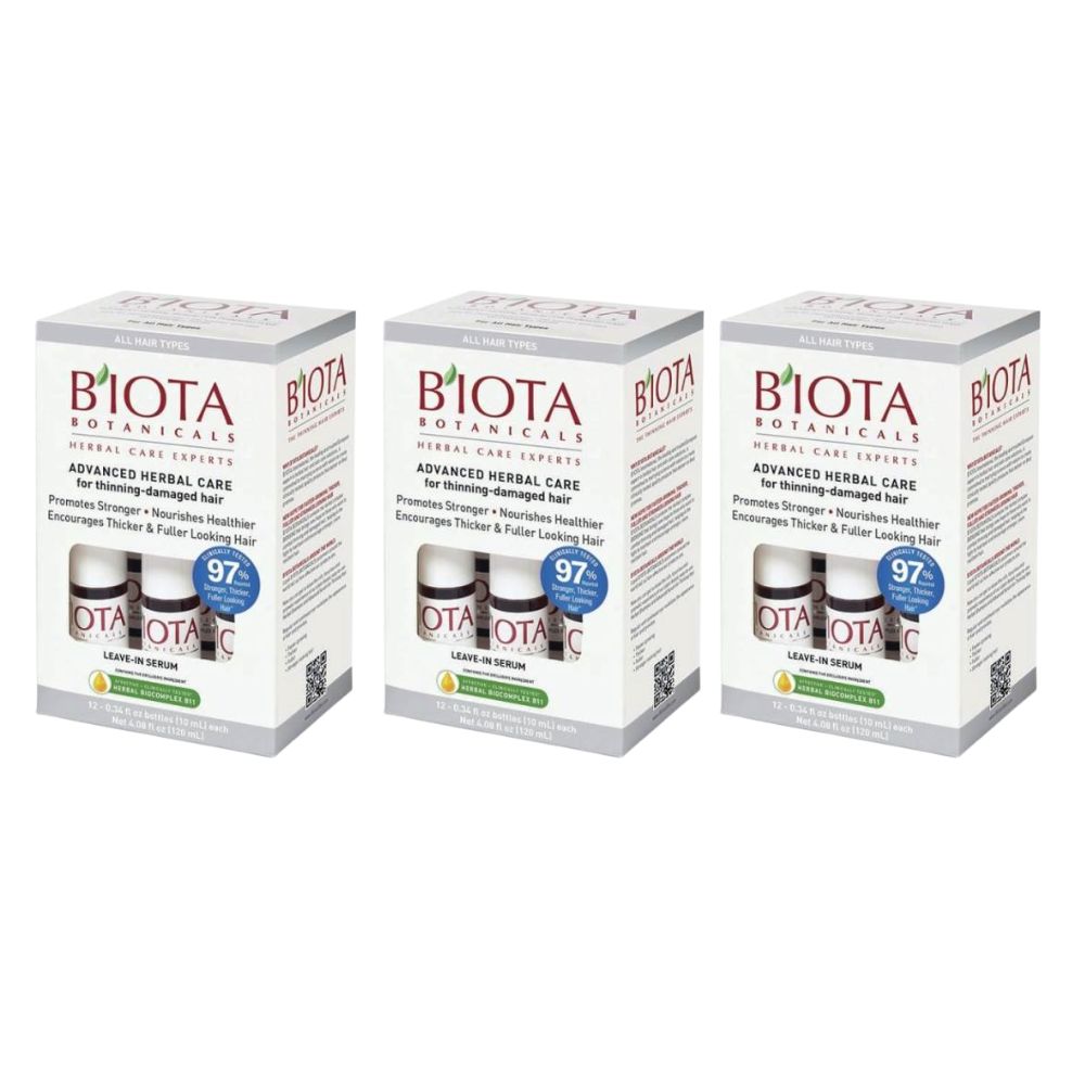 Biota Botanicals Advanced Herbal Care Serum for Thinning - Damaged Hair 12 x 0.34 oz Multipack