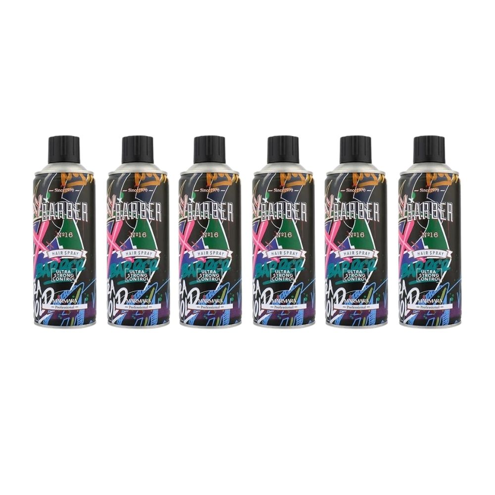Marmara Barber Hair Spray No.16 Ultra Strong 13.5 oz 6x Pack