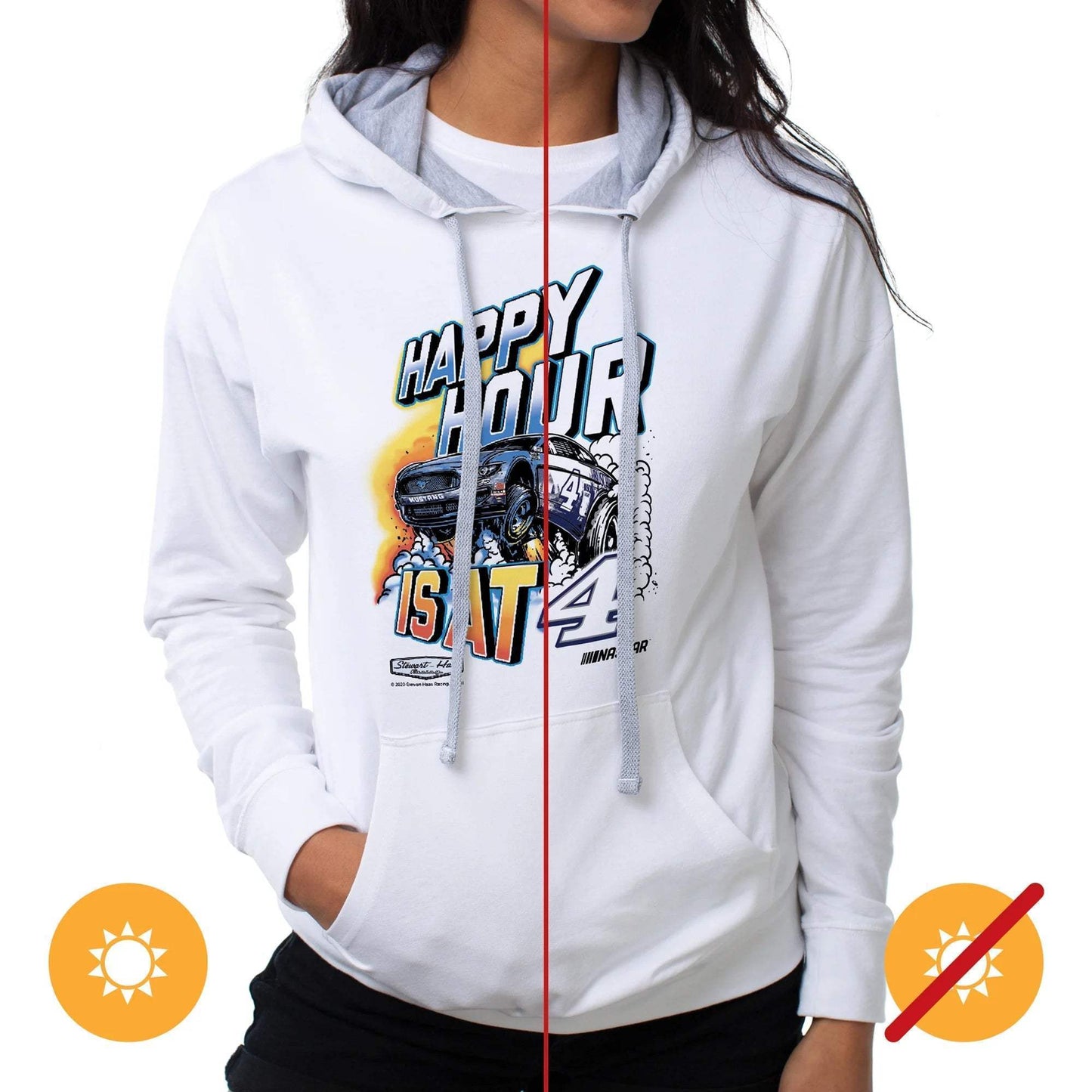 NASCAR Hooded Sweatshirt - Kevin Harvick - 4 White by DelSol for Women - 1 Pc T-Shirt (XL)