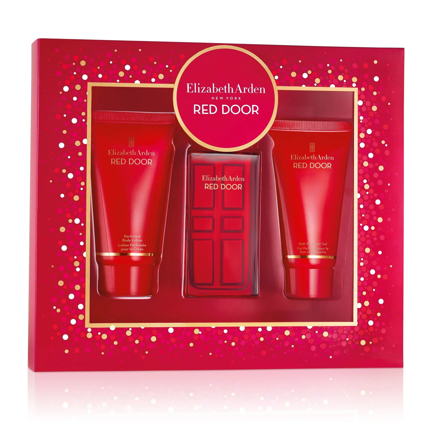 Red Door by Elizabeth Arden for Women - 3 Pc Gift Set 3.3oz EDT Spray, 3.3oz Body Lotion, 3.3oz Bath & Shower Gel