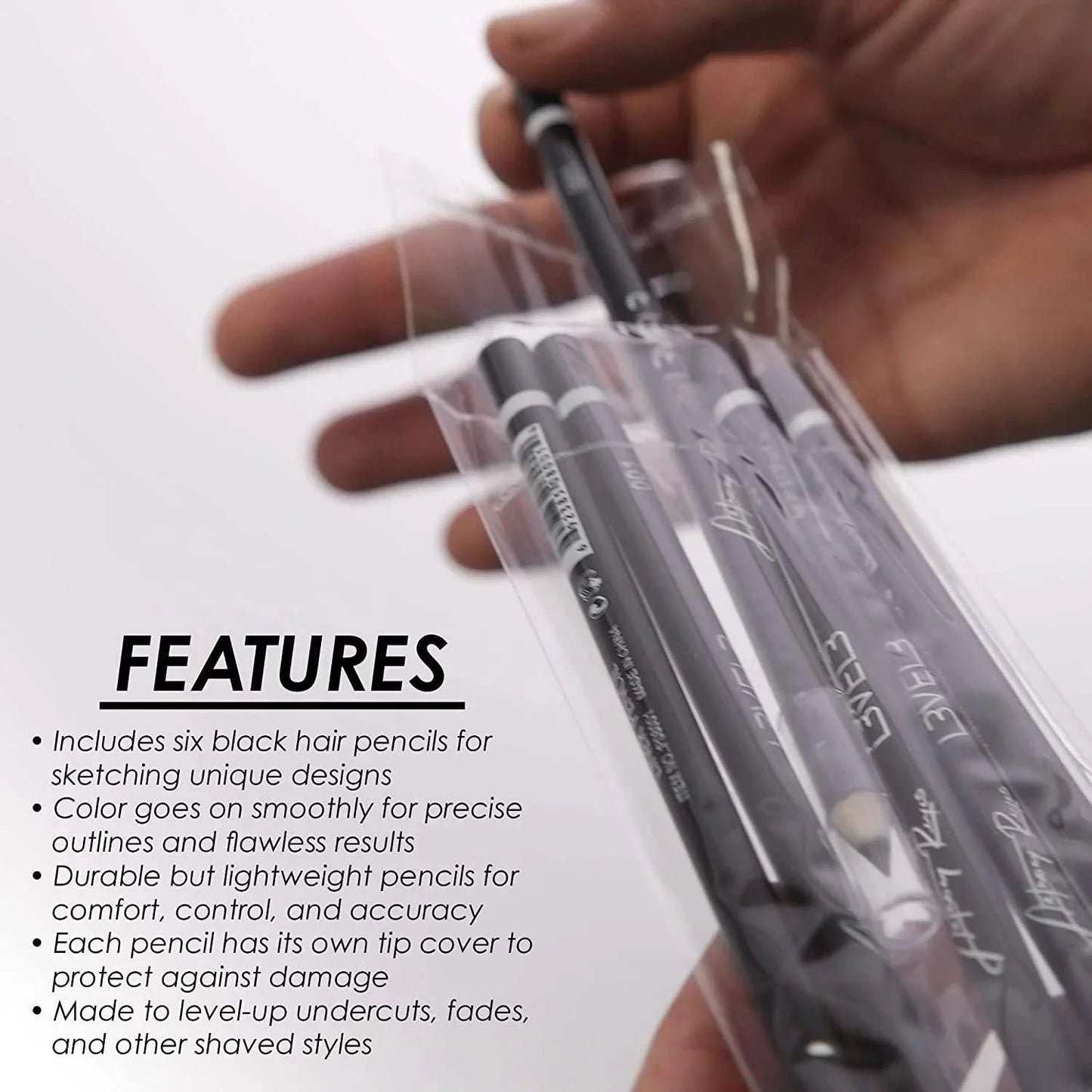 Lv3 6Pc Liner Pencils Black L3-EP1002BL-6PK