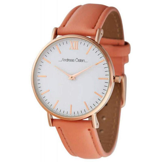 AO-18 Klassisk - Silver/Brown Leather Strap Watch by Andreas Osten for Women - 1 Pc Watch