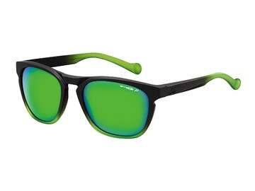 Arnette AN 4203 2255-1I Groove-Fuzzy Black Taslucent Lime-DarkGreyGreenPolarized by Arnette for Men - 55-20-135 mm Sunglasses