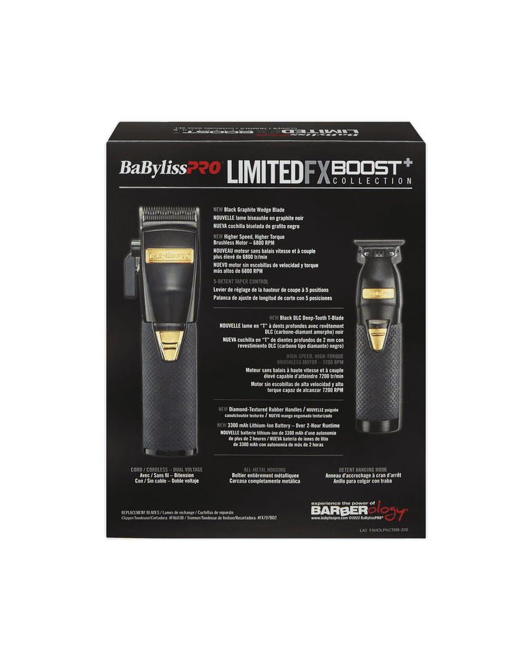 BaBylissPRO Boost FX Limited Edition Black Clipper, Trimmer & Charging Bases