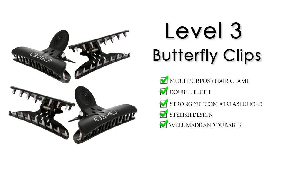 Level3 Lv3 - 4Pc Butterfly Clips